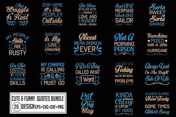 Download Cute &amp; Funny Quotes Bundle 20 Design - Quotes Collection
