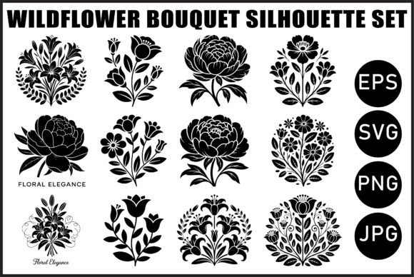 Download Black Wildflower Bouquet Set - Wildflower Collection
