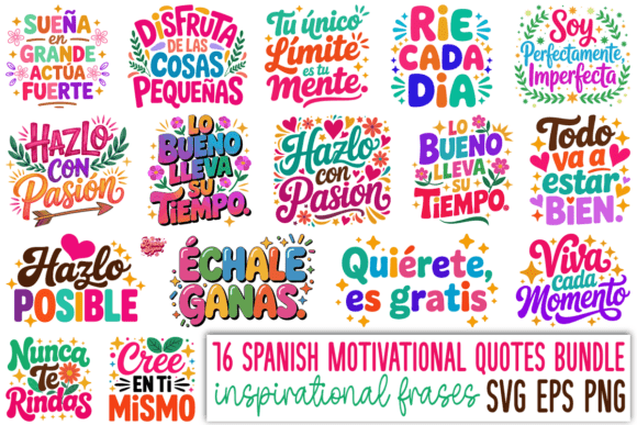 Download Spanish Motivational Quotes PNG Bundle - Quotes Collection