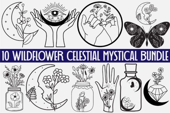 Download Wildflower Celestial Mystical SVG Bundle - Wildflower Collection