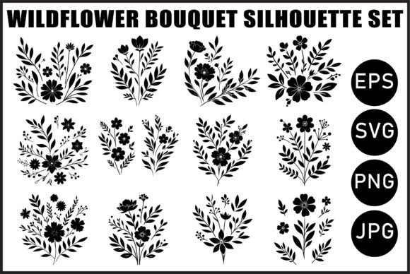 Download Black Wildflower Bouquet Vector Bundle - Wildflower Collection