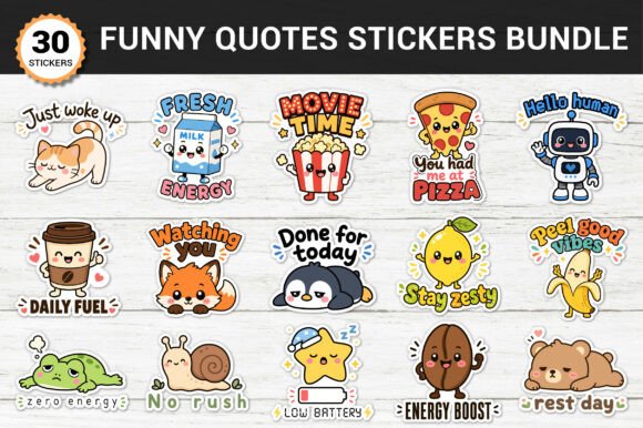 Download Funny Quotes Stickers Bundle - Quotes Collection