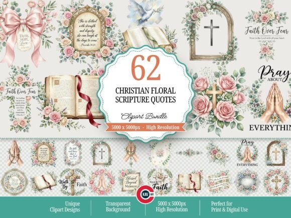 Download Christian Floral Scripture Quotes PNGs - Quotes Collection