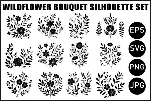 Download Vintage Wildflower Bouquet Vector Set - Wildflower Collection