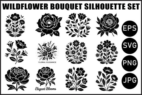 Download Black Wildflower Bouquet Set - Wildflower Collection