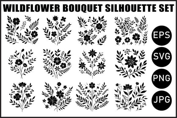 Download Black Wildflower Bouquet Vector Bundle - Wildflower Collection