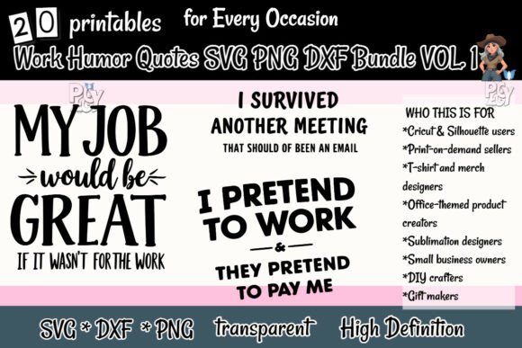 Download Work Humor Quotes SVG PNG DXF Bundle V1 - Quotes Collection