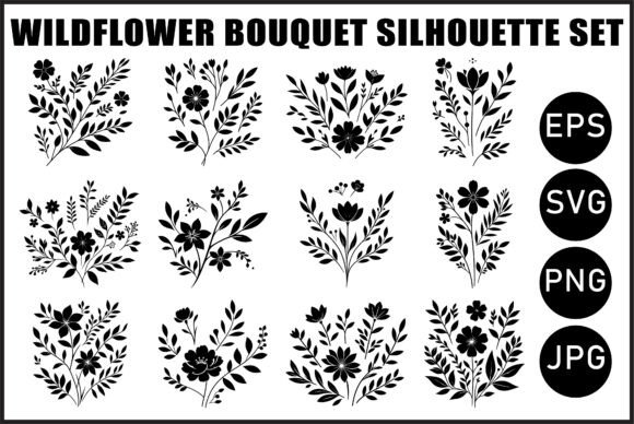 Download Vintage Wildflower Bouquet Vector Set - Wildflower Collection