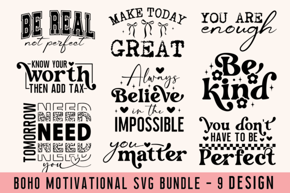 Download Boho Motivational Quotes Svg Bundle PNG - Quotes Collection