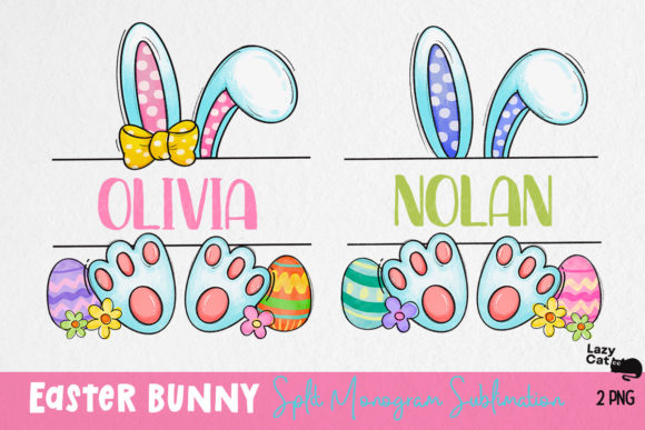Download Easter Bunny Split Monogram Sublimation - Easter bunny Collection