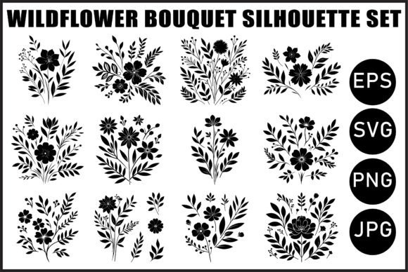 Download Black Wildflower Bouquet Vector Bundle - Wildflower Collection