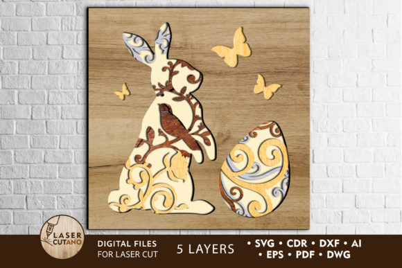 Download Multilayer Cut File EASTER BUNNY Cricut - Easter bunny Collection