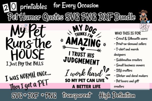 Download Pet Humor Quotes SVG PNG DXF Bundle - Quotes Collection