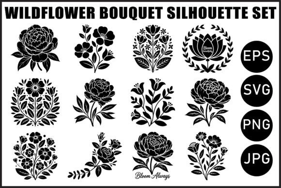 Download Black Wildflower Bouquet Set - Wildflower Collection