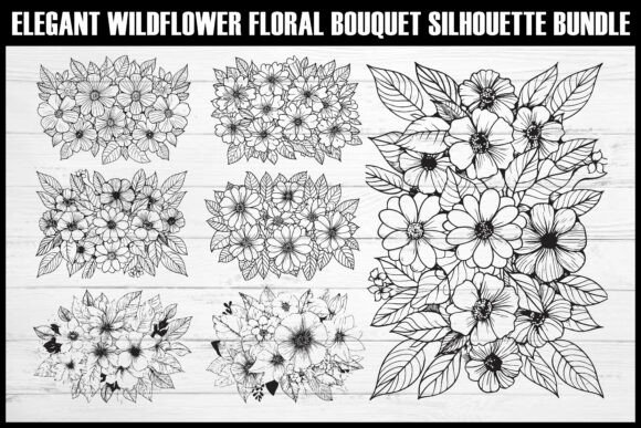 Download Elegant Wildflower Floral Bouquet Vector - Wildflower Collection