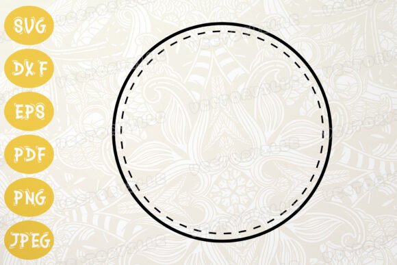 Download Minimalist Stitched Circle Frame SVG - Circle frame Collection