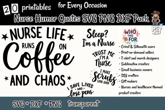 Download Nurse Humor Quotes SVG PNG DXF Pack - Quotes Collection