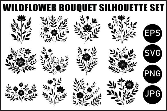 Download Vintage Wildflower Bouquet Vector Set - Wildflower Collection