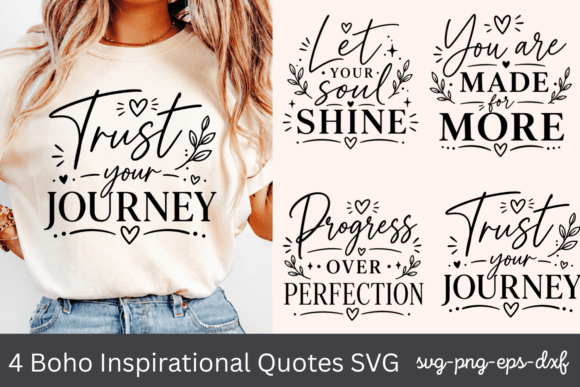Download 4 Boho Inspirational Quotes SVG - Quotes Collection