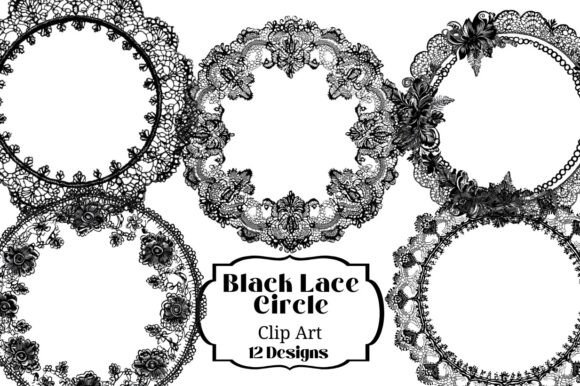 Download 12 Black Lace Circle Frame Clip Art - Circle frame Collection