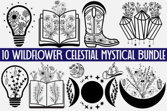 Download Wildflower Celestial Mystical SVG Bundle - Wildflower Collection