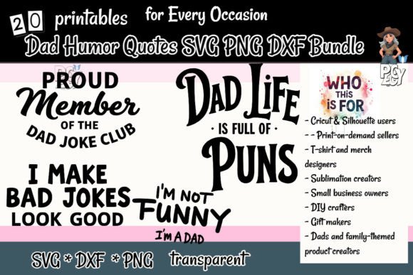 Download Dad Humor Quotes SVG PNG DXF Bundle - Quotes Collection