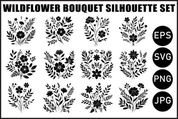 Download Vintage Wildflower Bouquet Vector Set - Wildflower Collection