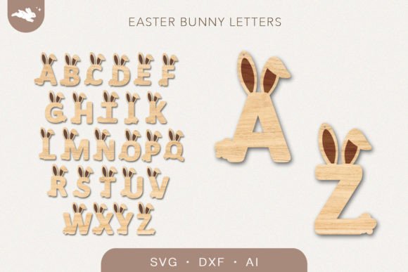 Download Easter Bunny Letters Svg Bundle - Easter bunny Collection