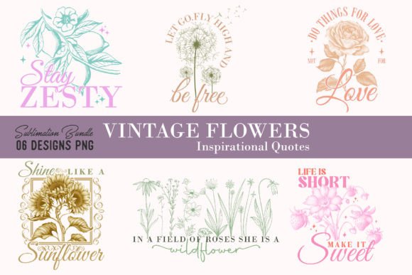 Download Vintage Flower Inspirational Quotes PNG - Quotes Collection