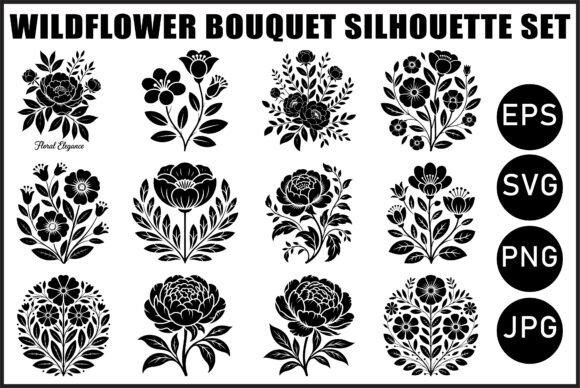 Download Black Wildflower Bouquet Set - Wildflower Collection