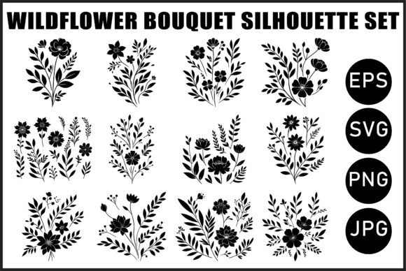 Download Vintage Wildflower Bouquet Vector Set - Wildflower Collection